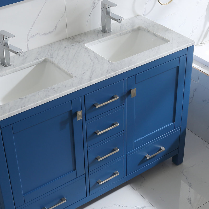 Everly Quinn 48'' Double Bathroom Vanity with Marble Top Wayfair